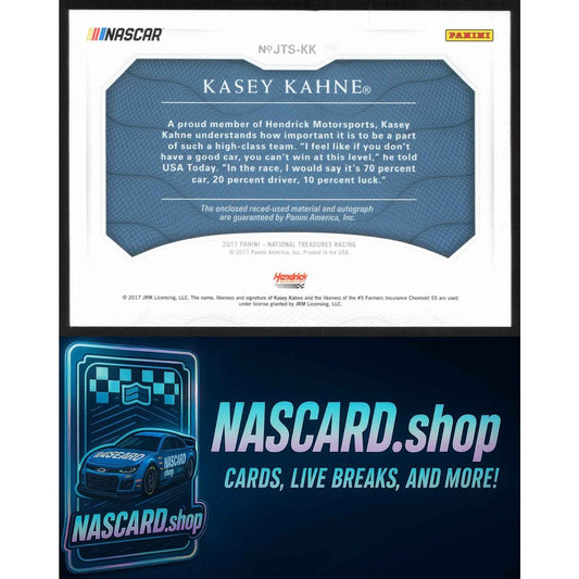 2017 Panini National Treasures Kasey Kahne Jumbo Tire Signatures Gold #/25