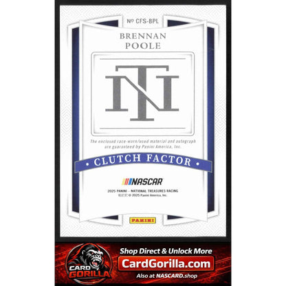 2025 National Treasures Brennan Poole Clutch Factor Signatures Holo Gold #/10