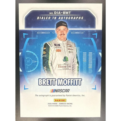 2026 Panini Donruss NASCAR Racing Brett Moffitt #14 Dialed In Auto Blue Ice