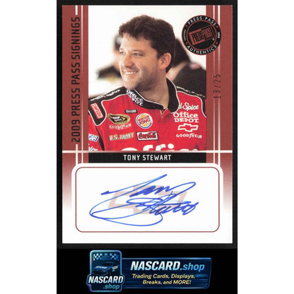 2009 Press Pass #NNO Tony Stewart Signings Bronze #/25