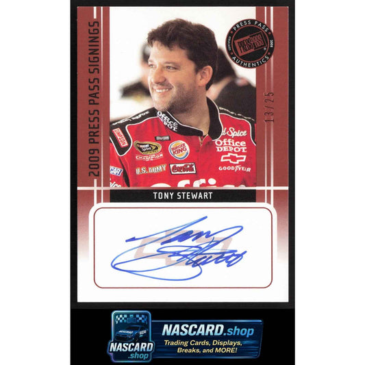 2009 Press Pass #NNO Tony Stewart Signings Bronze #/25
