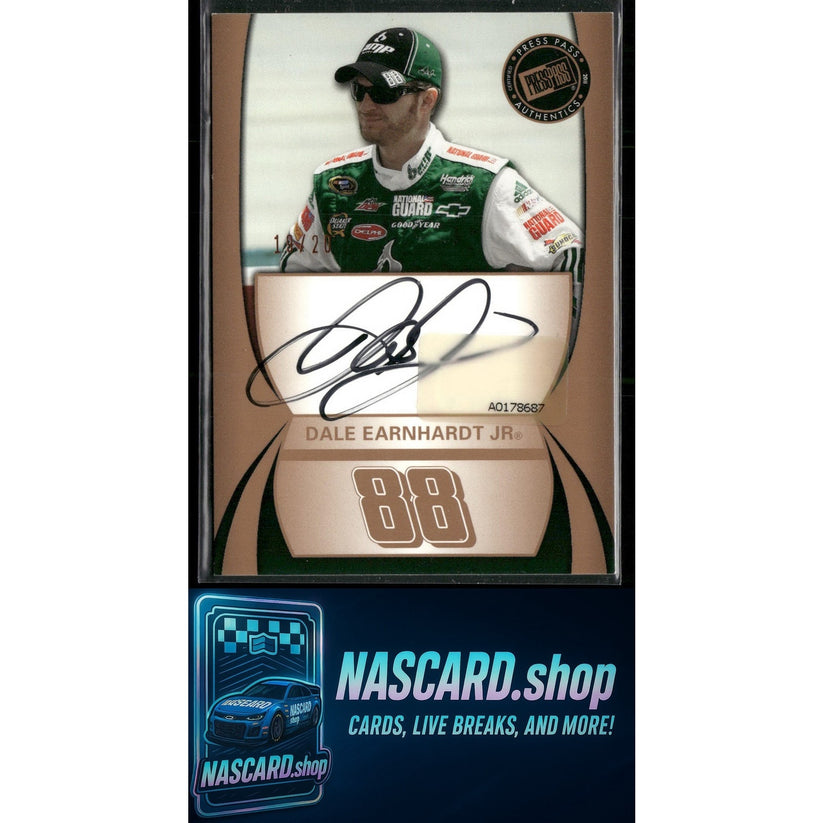 2011 Press Pass Dale Earnhardt Jr. Autographs Bronze card numbered to 20