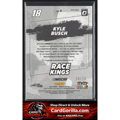 2022 Donruss #8 Kyle Busch Optic Signatures Holo #/25
