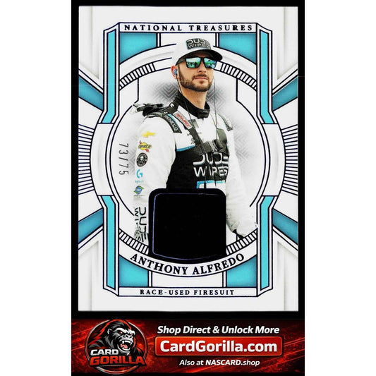 2025 Panini National Treasures Anthony Alfredo Race Used Firesuit Blue #/75