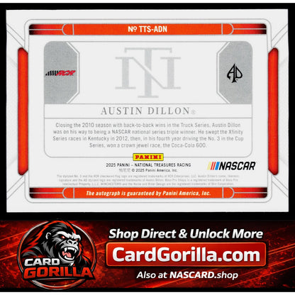 2025 Panini National Treasures #TTS-ADN Austin Dillon Triple Threat Signers #/99