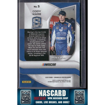 2020 Panini Chronicles #5 Cody Ware Spectra RC Gold #/10 - NASCARD.shop