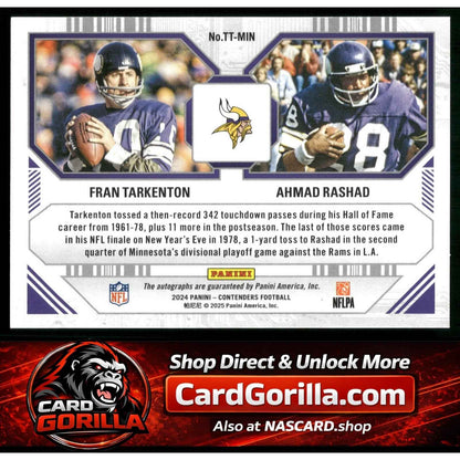 2024 Panini Contenders Fran Tarkerton Ahmad Rashad Touchdown Tandems #/100