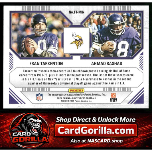 2024 Panini Contenders Fran Tarkerton Ahmad Rashad Touchdown Tandems #/100