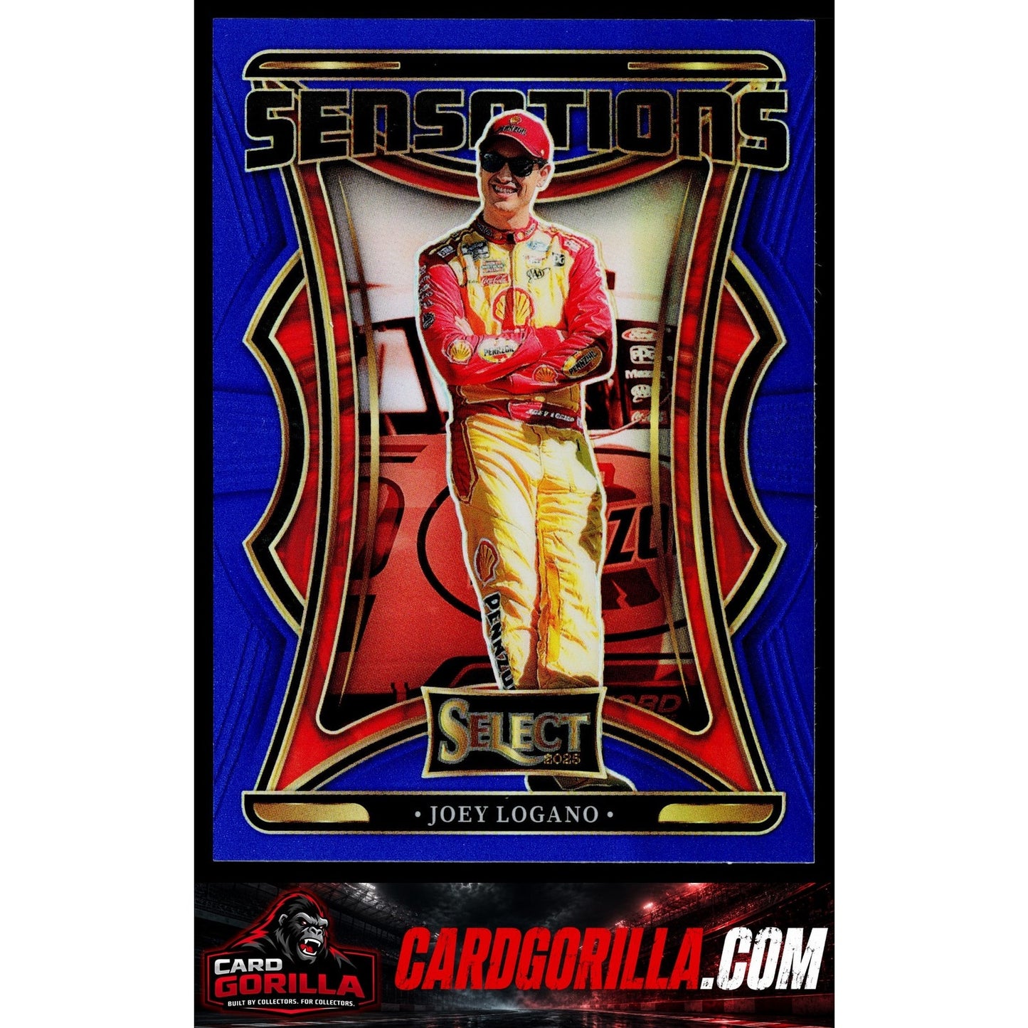 2025 Panini Select #1 Joey Logano En Fuego Blue Prizms #/49
