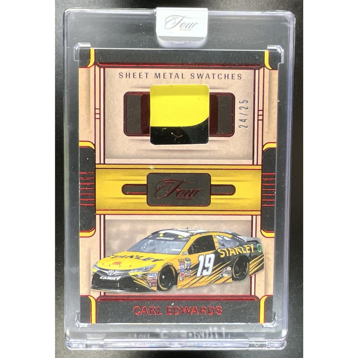 2025 Panini Turn Four NASCAR Carl Edwards #SWS-CEW Sheet Metal Swatches Red /25