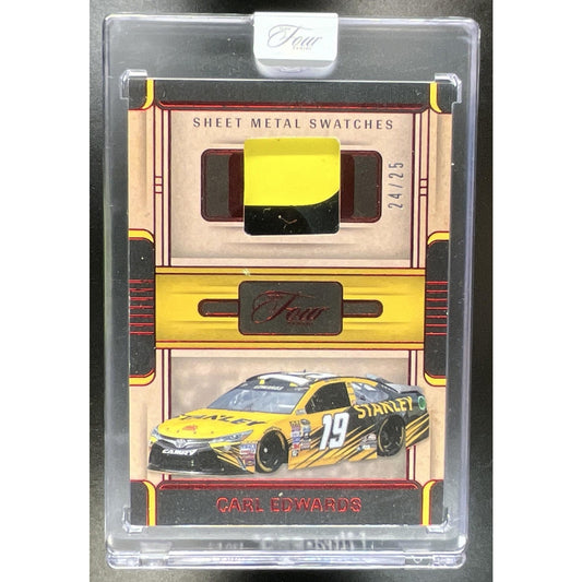 2025 Panini Turn Four NASCAR Carl Edwards #SWS-CEW Sheet Metal Swatches Red /25