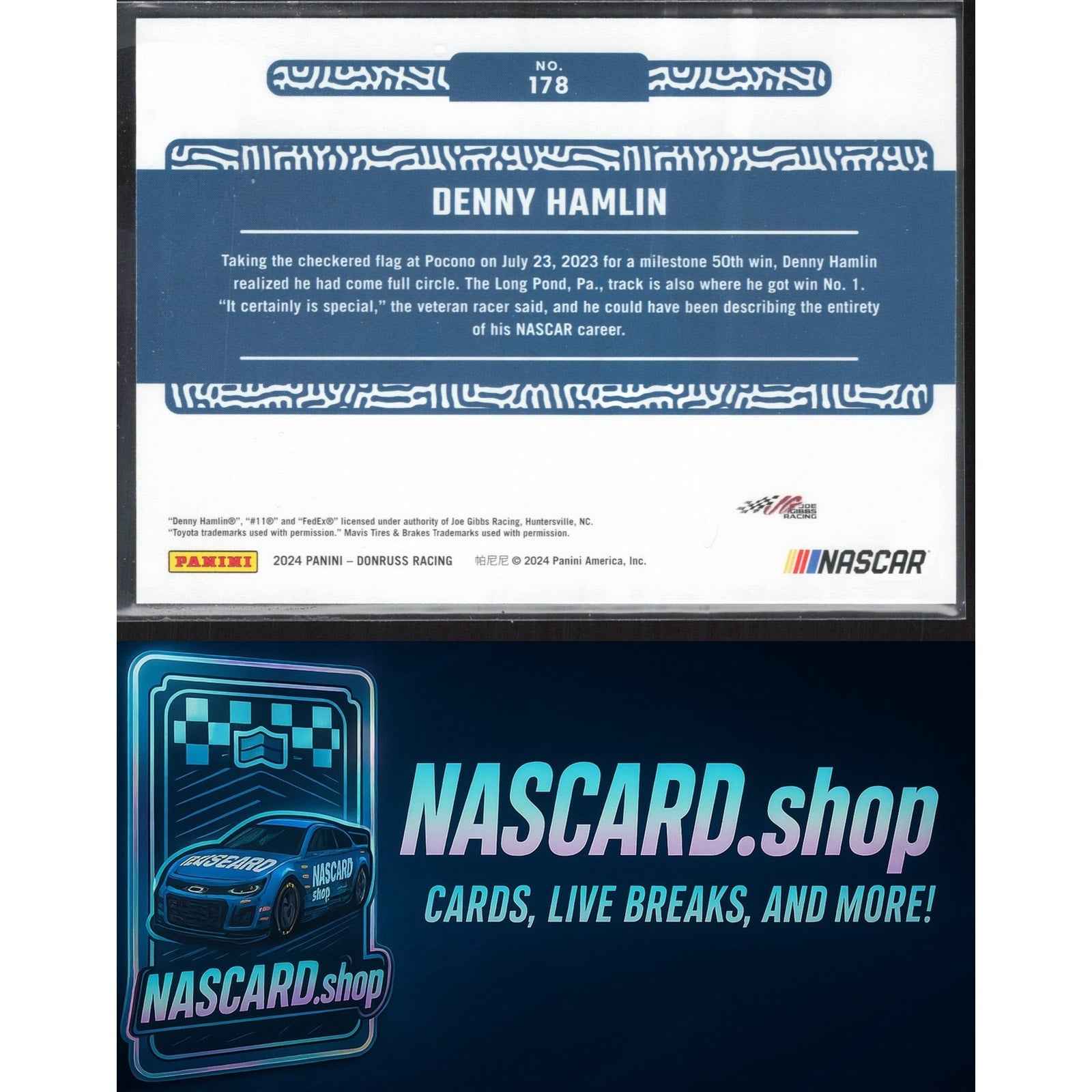 2024 Donruss #178 Denny Hamlin Pink #/25