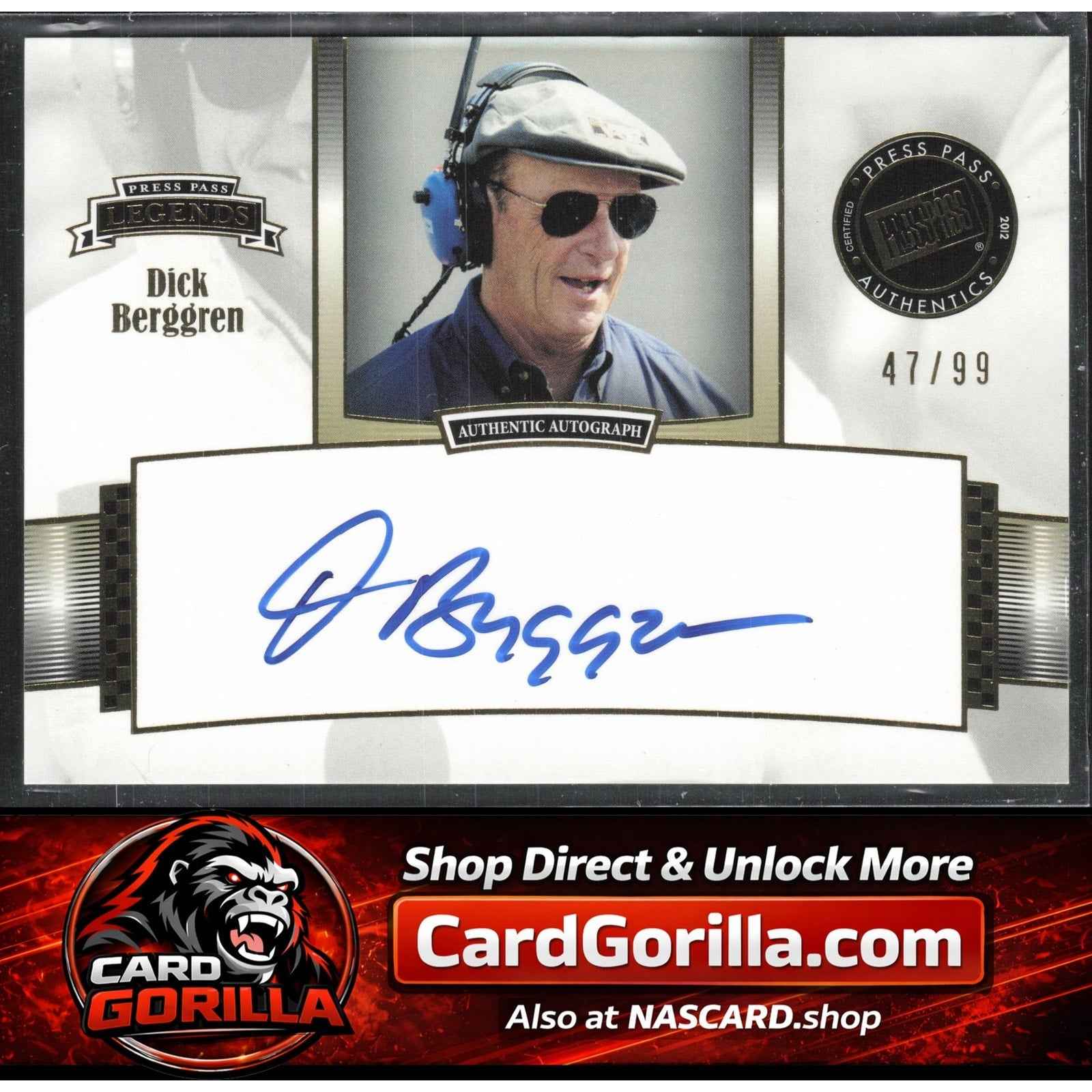 2012 Press Pass Legends #LG-DB Dick Berggren Autographs Gold #/99