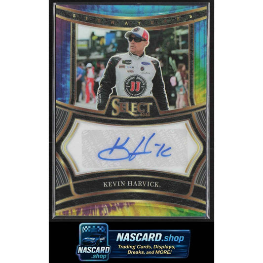 2025 Panini Select #S-KHK Kevin Harvick Signatures Tie-Dye Prizms #/25