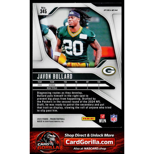 2024 Panini Prizm #345 Javon Bullard Neon Green Pulsar