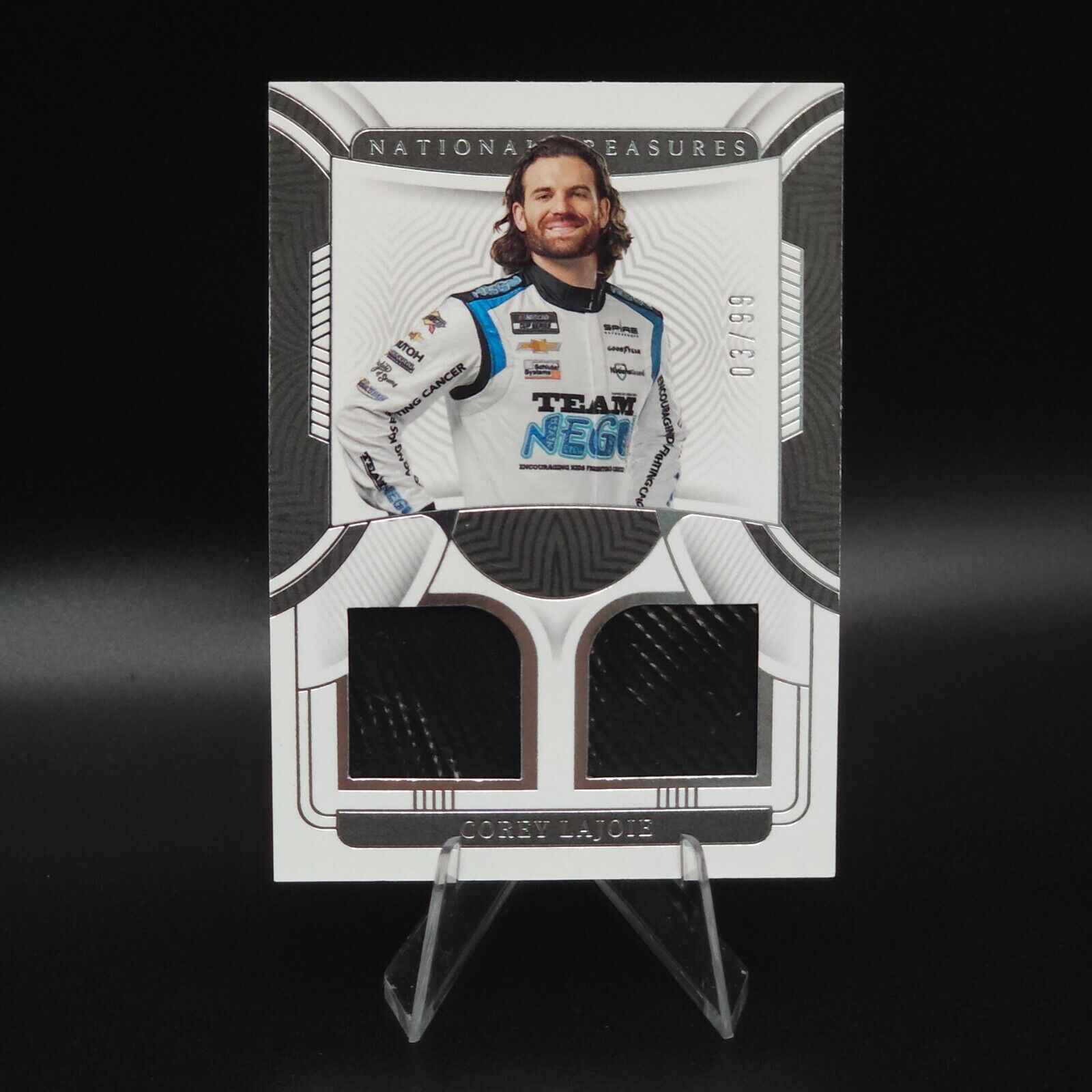 2023 Panini National Treasures - Dual Race Used Corey LaJoie #DRU-CLJ Tires /99 - Card Gorilla