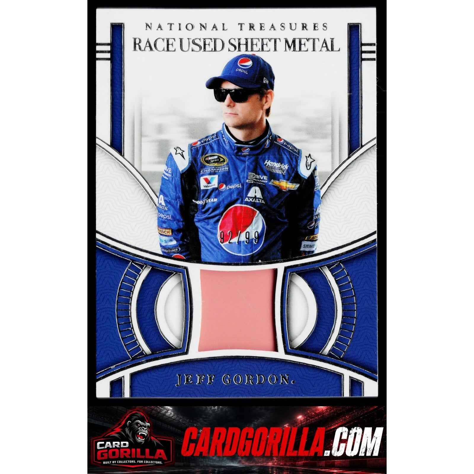 2024 Panini National Treasures #RUS-JGN Jeff Gordon Race Used Sheet Metal #/99