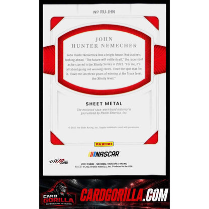 2023 National Treasures John Hunter Nemechek Race Used Sheet Metal #/99