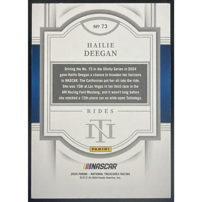 2024 Panini National Treasures Hailie Deegan #73 Rides Gold Holo 07/10