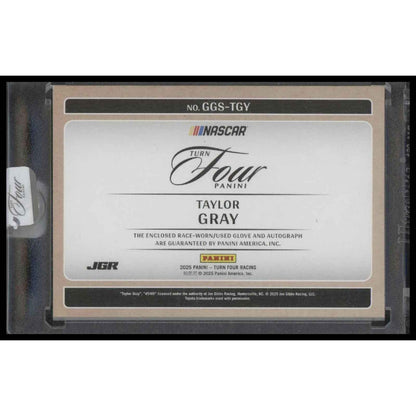 2025 Panini Turn Four #GGS-TGY Taylor Gray Get a Grip Signatures Blue #/20