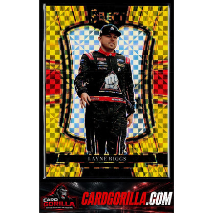 2026 Panini Select Racing #297 Layne Riggs Trackside Gold Power Plaid #/13