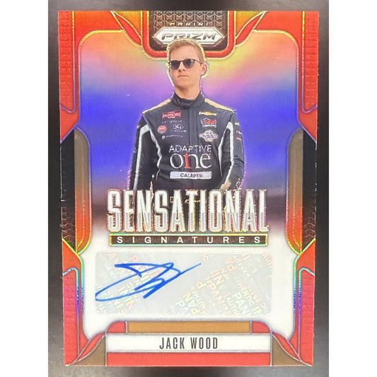 2024 Panini Prizm Jack Wood #SS-JWD Sensational Signatures Red Prizms 68/99 Auto