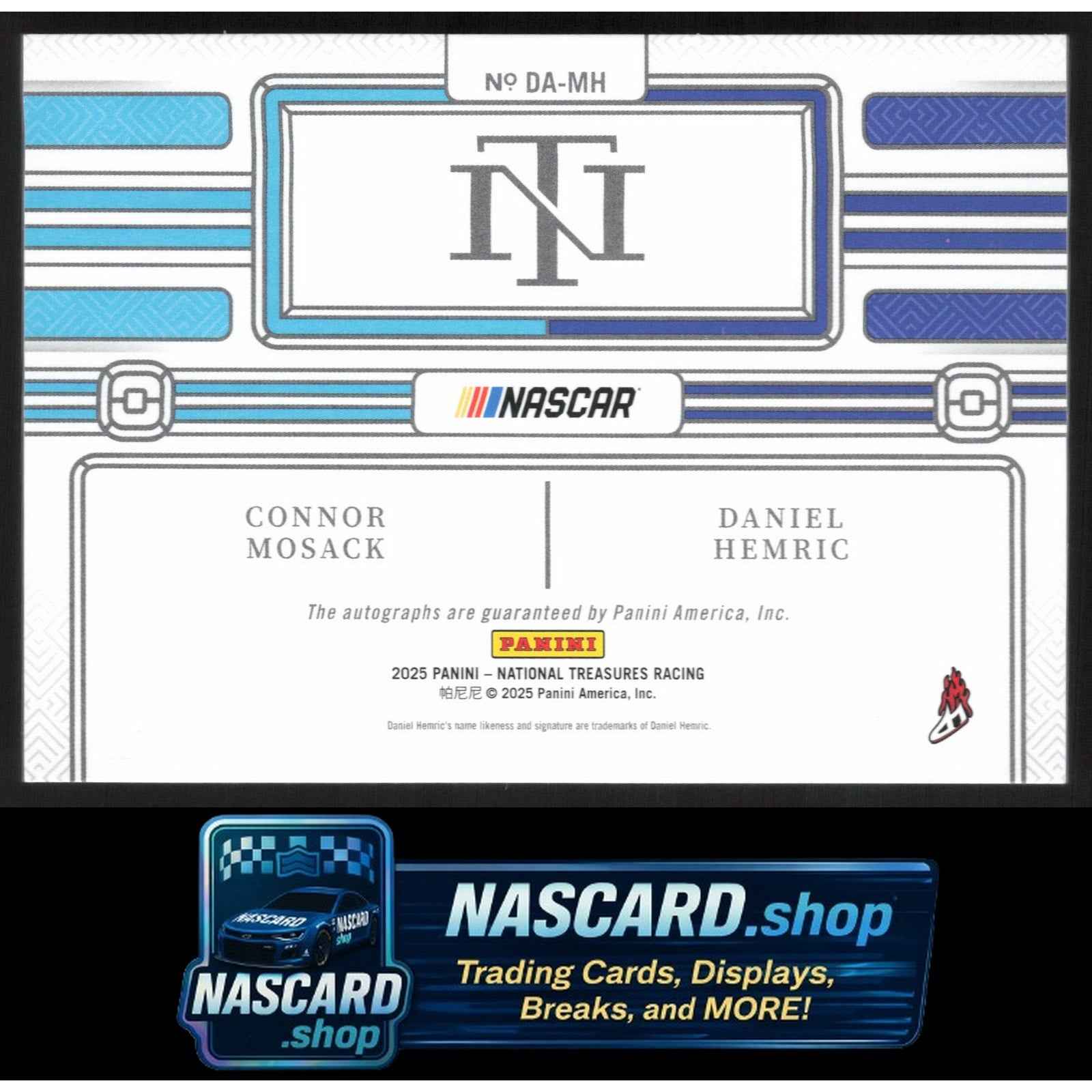 2025 National Treasures Daniel Hemric Connor Mosack Dual Auto Holo Silver #/25