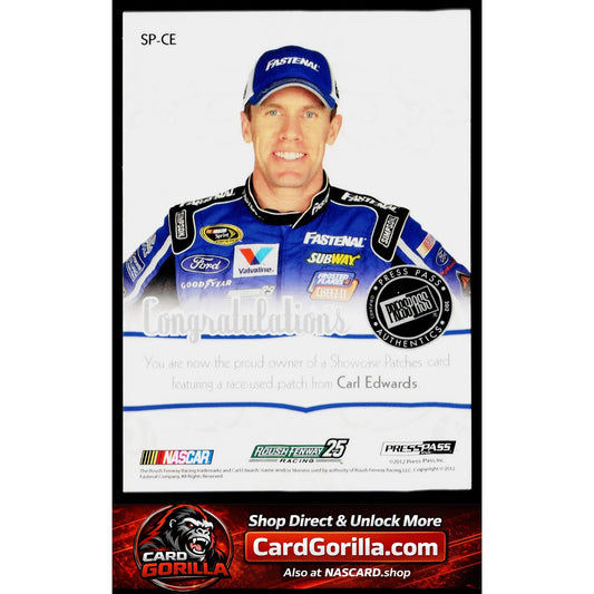 2013 Press Pass Showcase Carl Edwards Showcase Patches #/5
