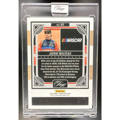 2026 Panini Turn Four Racing Josh Bilicki #43 Red /25