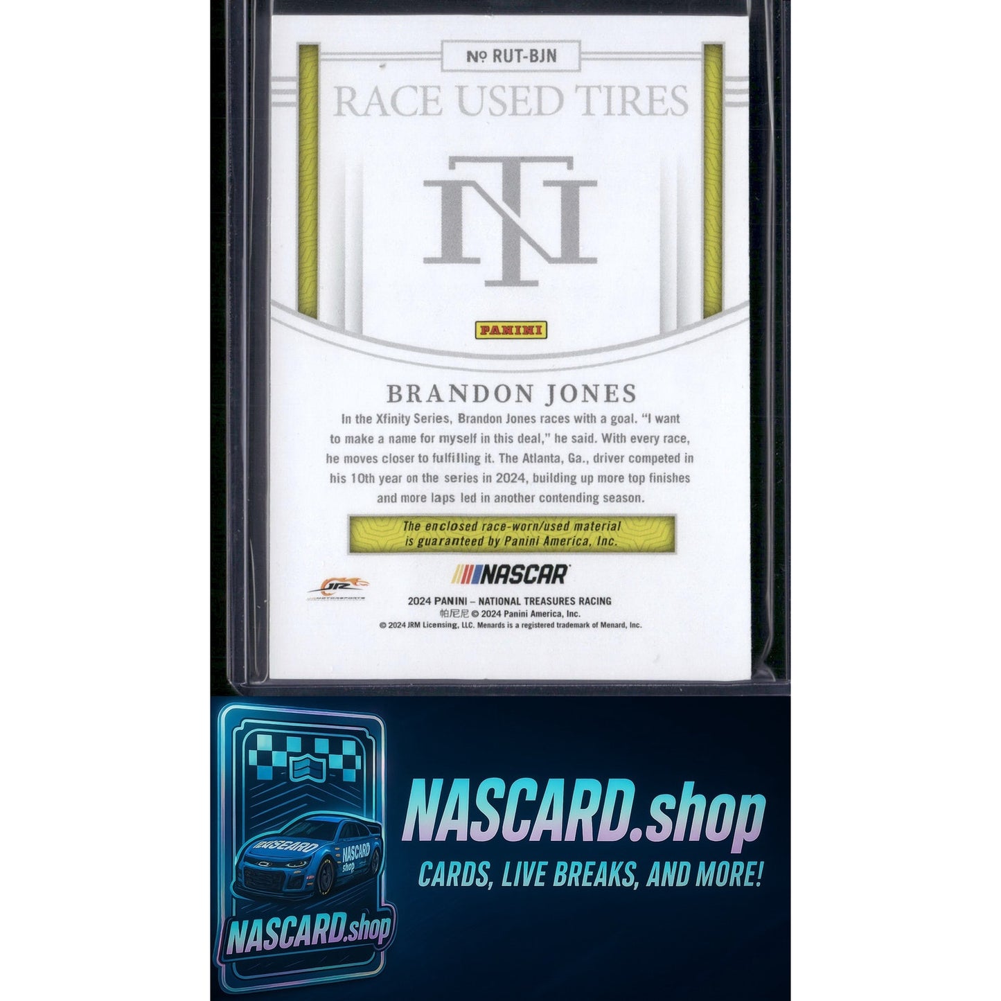 2024 Panini National Treasures #RUT-BJN Brandon Jones Race Used Tires #/99 - NASCARD.shop