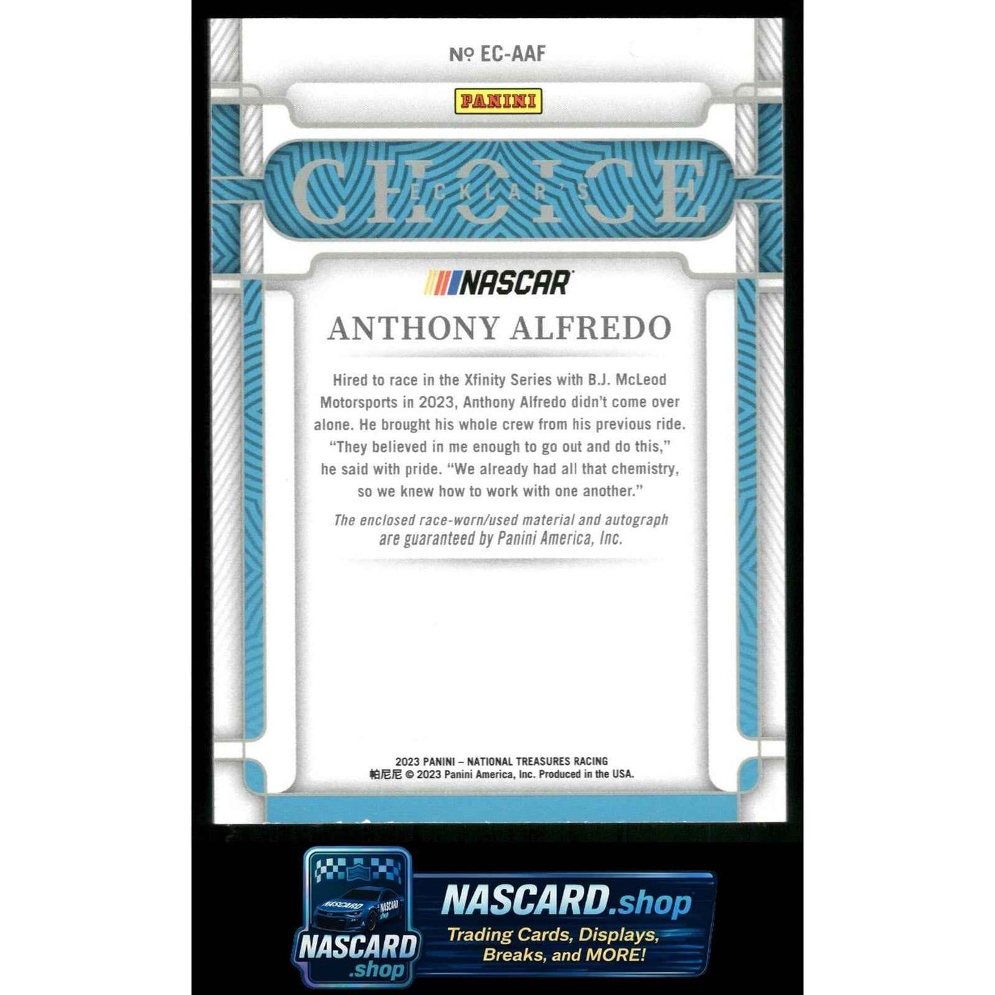 2023 Panini National Treasures Anthony Alfredo Ecklar's Choice Holo Silver #/25