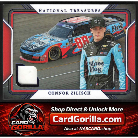 2025 Panini National Treasures #TG-CZC Connor Zilisch Track Gear Blue #/75