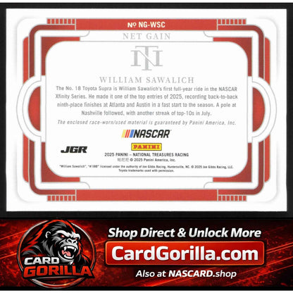 2025 Panini National Treasures William Sawalich Net Gain Holo Silver #/30