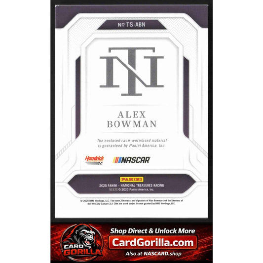 2025 Panini National Treasures Alex Bowman Treasured Swatches Holo Gold #/10