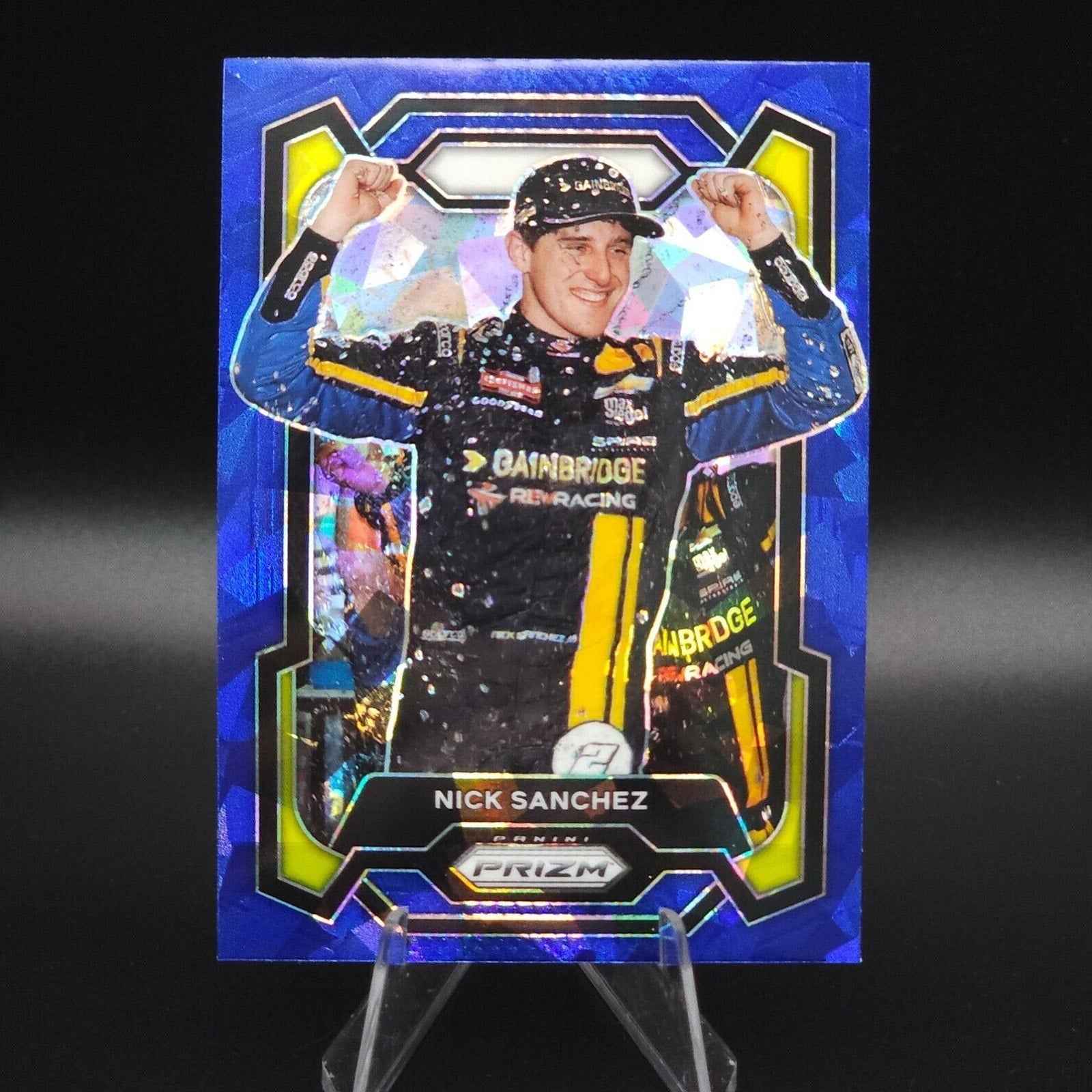 2024 Panini Prizm Racing Blue Cracked Ice Nick Sanchez #28 - NASCARD.shop