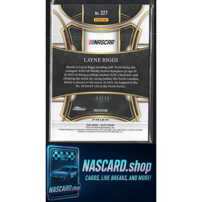 2024 Panini Select #227 Layne Riggs Gold Prizms #/10 RC