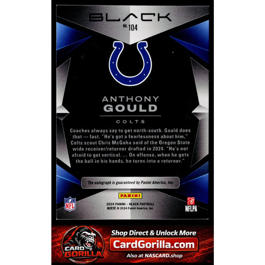 2024 Panini Black #104 Anthony Gould Rookies Autographs #/199
