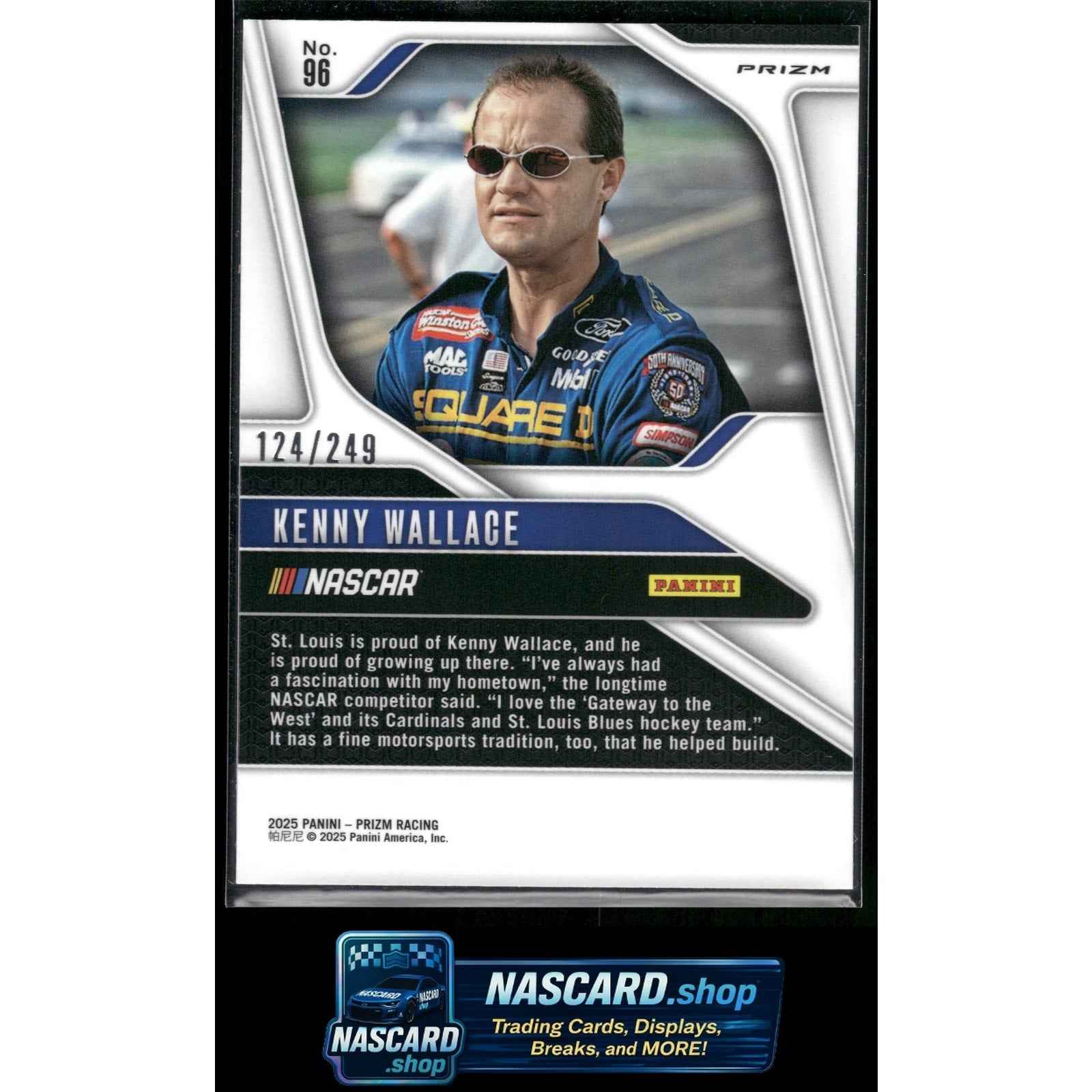2025 Panini Prizm #96 Kenny Wallace Red #/249