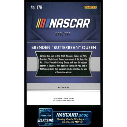 2025 Panini Prizm #176 Brenden Butterbean Queen Red Power #/175 RC