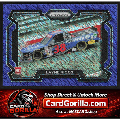 2024 Panini Prizm Rides #32 Layne Riggs Blue Shimmer #07/10 RC