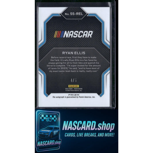 2023 Panini Prizm #SS-REL Ryan Ellis Spotlight Signatures White Prizm #/5 - NASCARD.shop