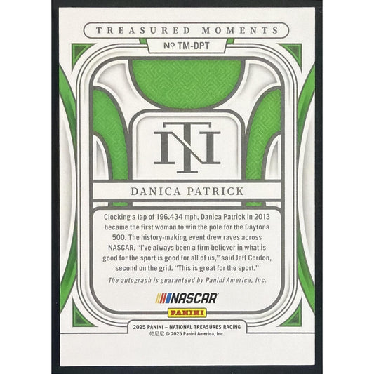 2025 Panini National Treasures Danica Patrick #13 Treasured Moments /99 Auto