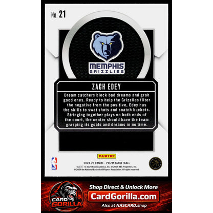 2024-25 Panini Prizm #21 Zach Edey Talismen