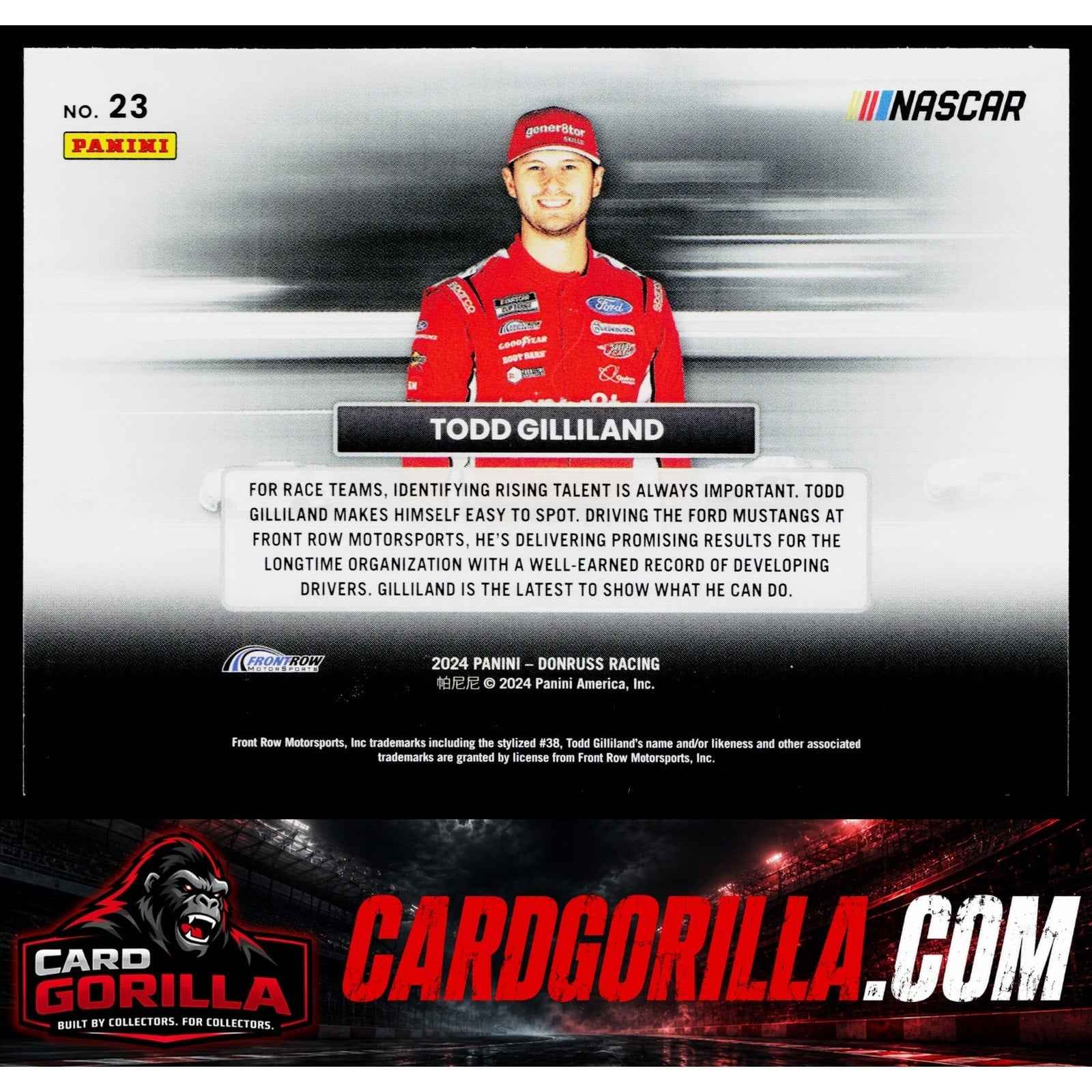 2024 Donruss #23 Todd Gilliland Badge of Honor