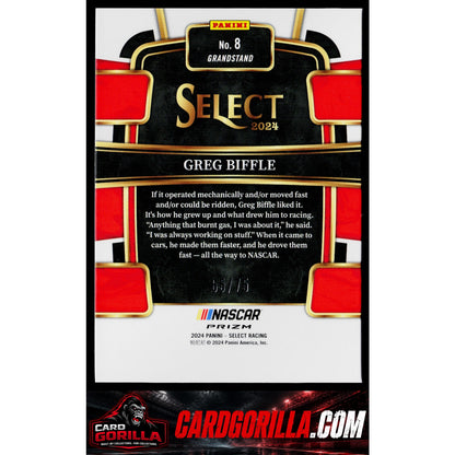 2024 Panini Select #8 Greg Biffle Neon Green Prizms #/75