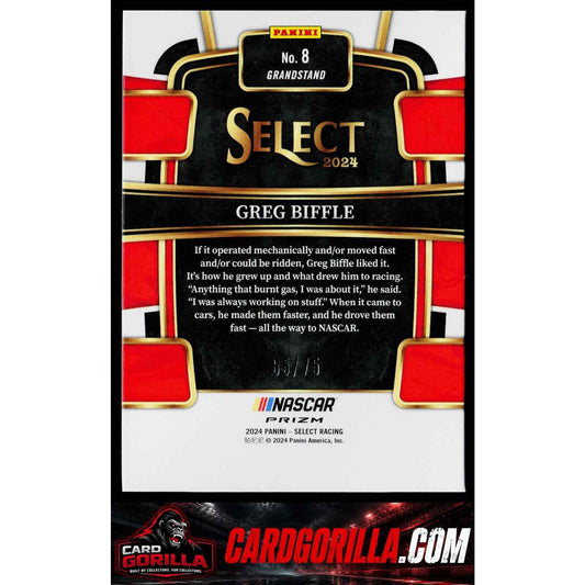 2024 Panini Select #8 Greg Biffle Neon Green Prizms #/75