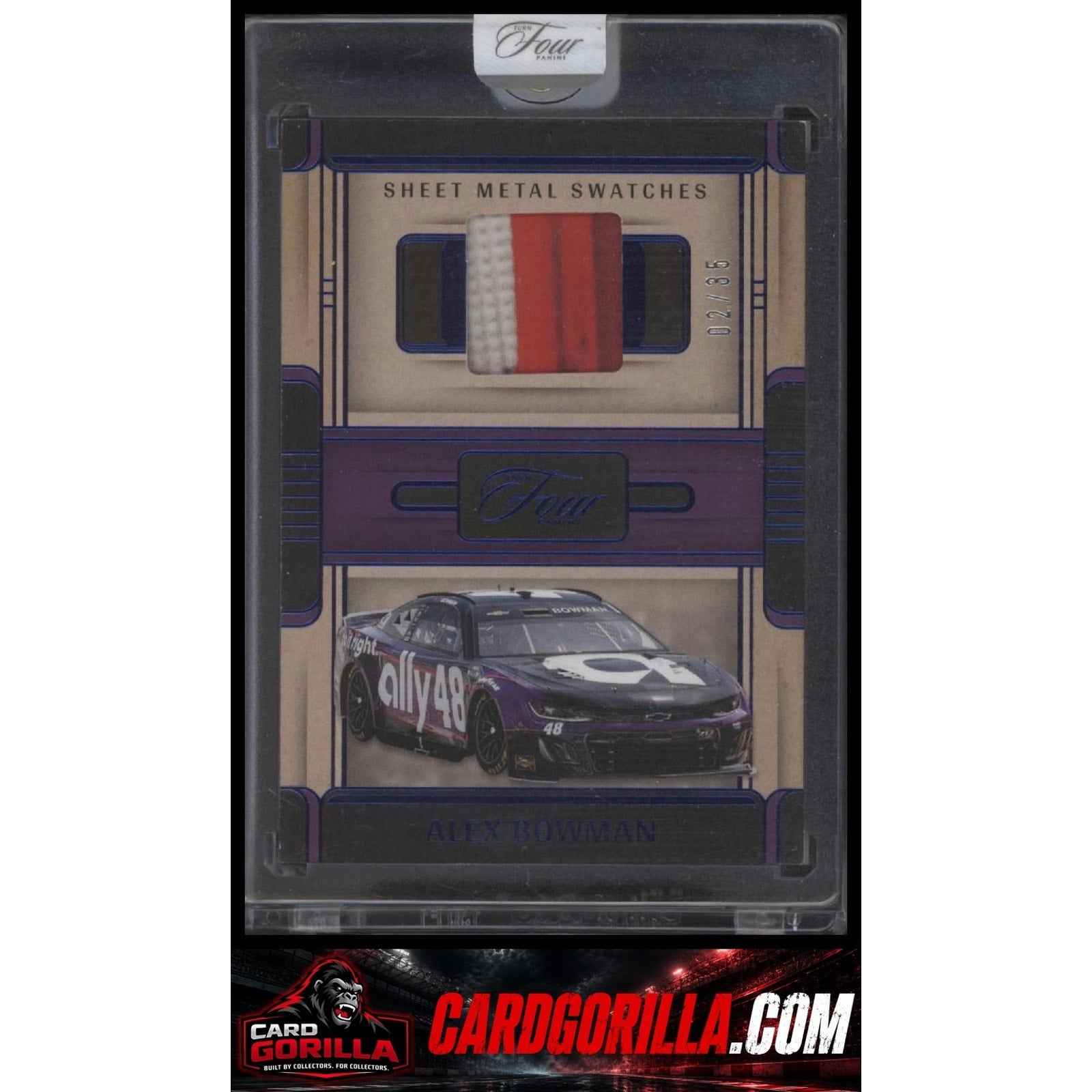 2025 Panini Turn Four #SWS-ABN Alex Bowman Sheet Metal Swatches Blue #/35