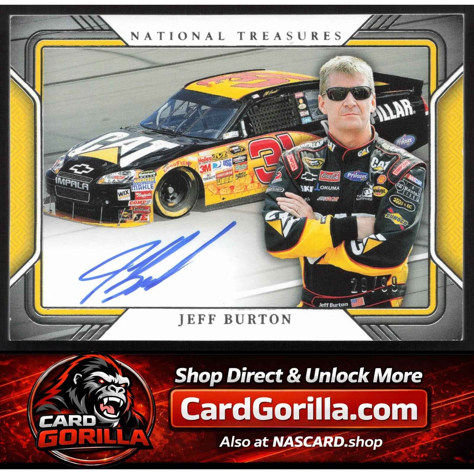2025 Panini National Treasures #TPS-JBT Jeff Burton Track Pass Signatures #/99