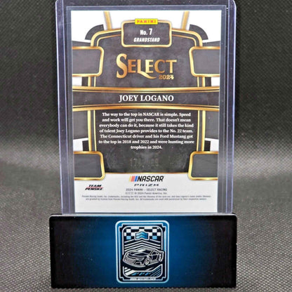 2024 Panini Select Racing Grandstand Light Blue Prizm #7 Joey Logano 174/199 - NASCARD.shop