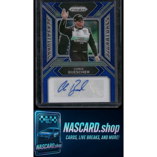 2024 Panini Prizm #SS-CBR Chris Buescher Sensational Signatures Blue #/49